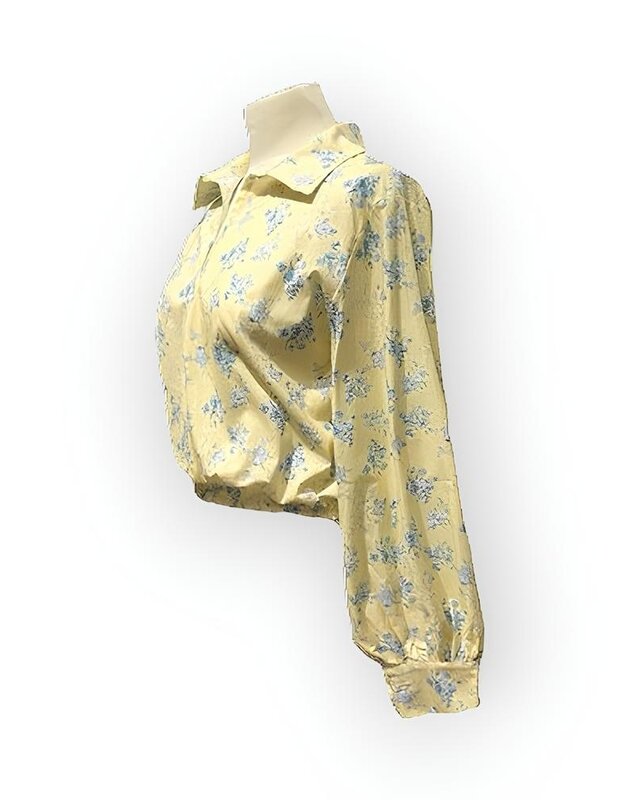 Zomerse Elegantie | Crop Dames Blouse - Bloemenmotief