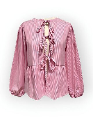 Charmine | Gestreepte Dames  Blouse - Knotted