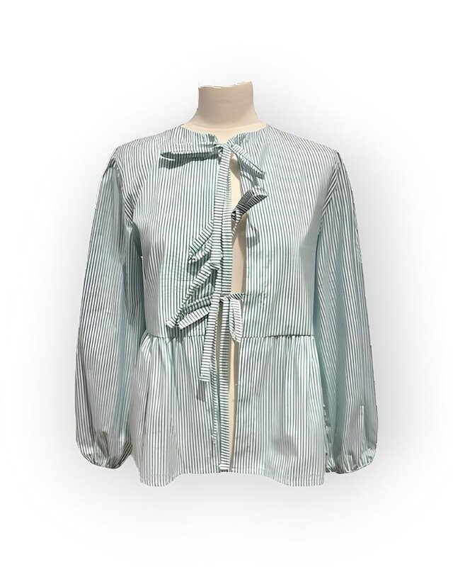 Charmine | Gestreepte Dames Blouse - Knotted