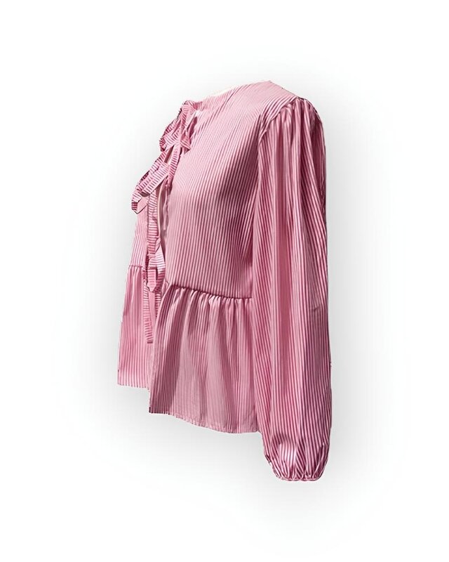 Charmine | Gestreepte Dames Blouse - Knotted