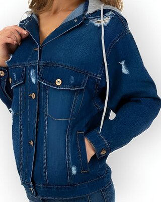 Urban Edge Raw Spijkerjack |  Afneembare Capuchon