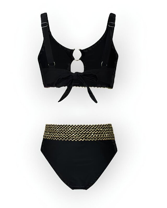Zaraya | Bikini Set met Gouden Gestikte Banden