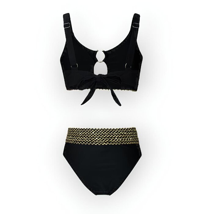 Zaraya | Bikini Set - Gouden Gestikte Banden