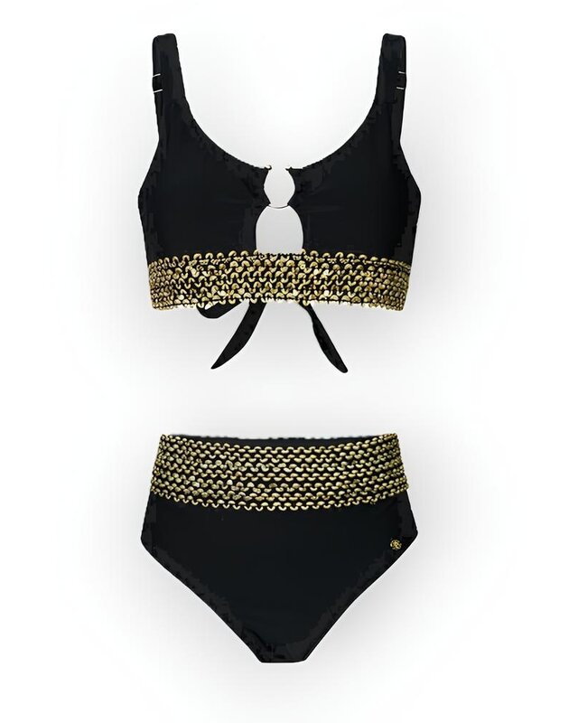 Zaraya | Bikini Set met Gouden Gestikte Banden