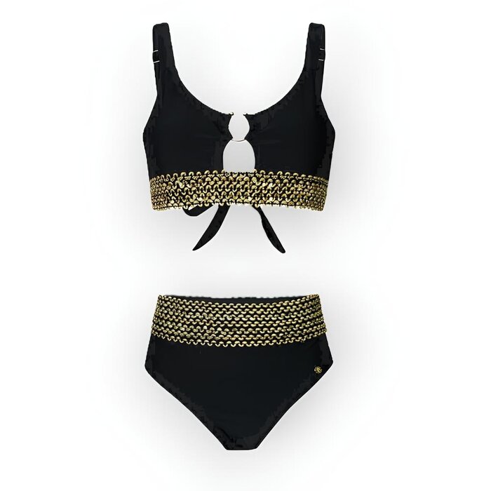 Zaraya | Bikini Set - Gouden Gestikte Banden