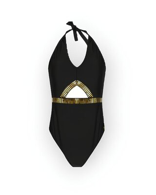 Elanora | Badpak met Gouden Details - Halterbandjes