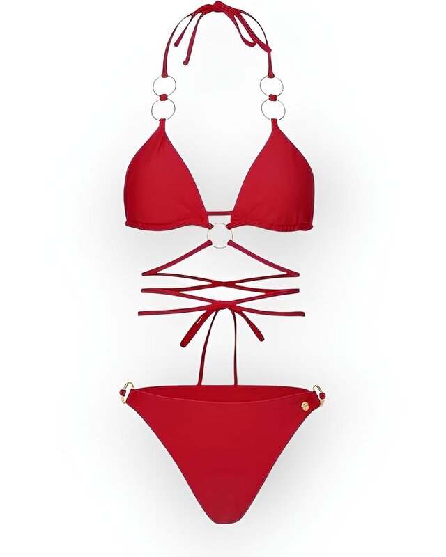 Liora | Triangel Bikiniset met Sierlijke Ringen – Verkrijgbaar in 4 Kleuren