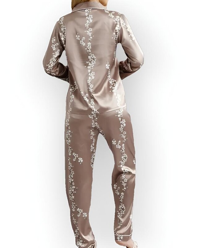 Selena Bloesem | Satijnen Pyjama Set – Champagnekleur