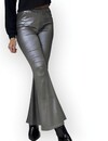 Ziva | Flare Broek in Zilver Metallic - Dames