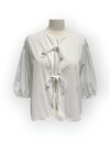 Linae | Witte  Dames Blouse -  Knotted