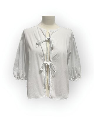 Linae | Witte  Dames Blouse -  Knotted