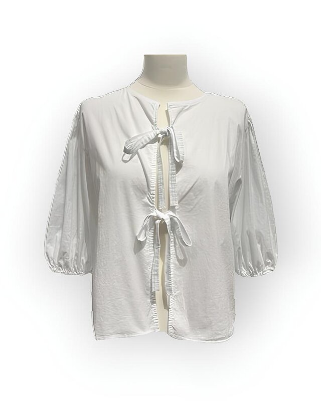 Linae | Witte Dames Blouse - Knotted