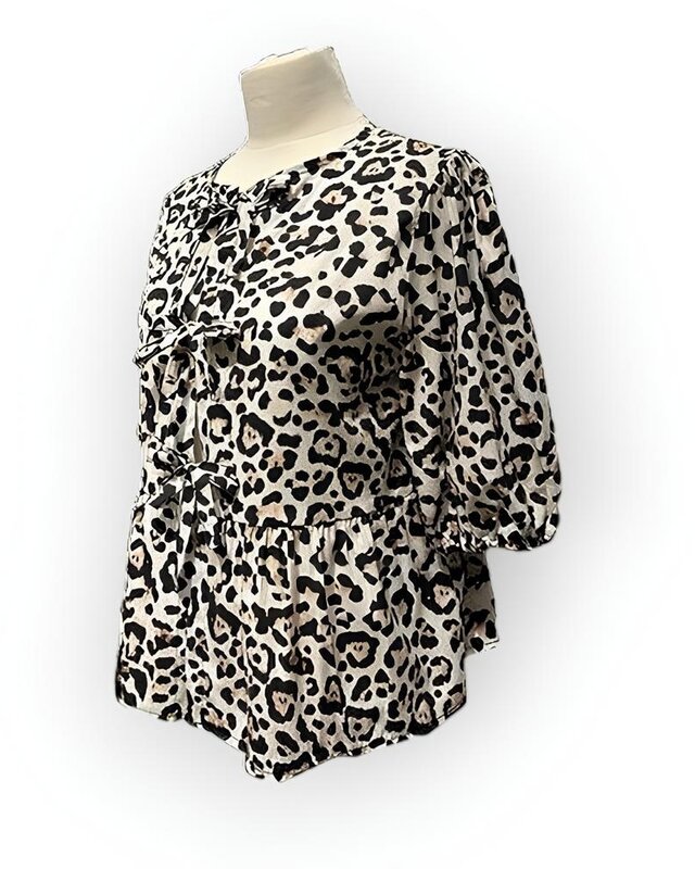 Leo | Luipaardprint Dames Blouse - Knotted