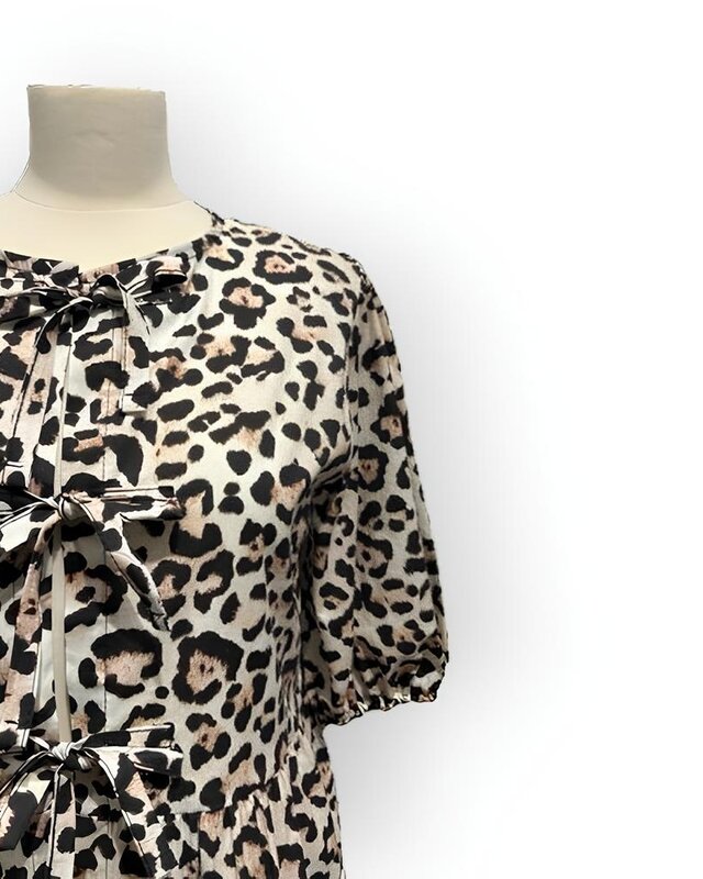Leo | Luipaardprint Dames Blouse - Knotted