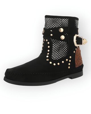 Indira – Dames Western Mesh Boots - Goudaccenten