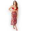 Luma – Lange Zomerrok  - Bandana Print, Split en Zijsluiting in Rood of Blauw