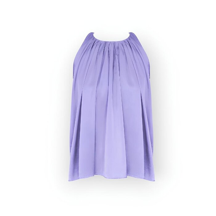 Liora – Glanzende Top - Plooi