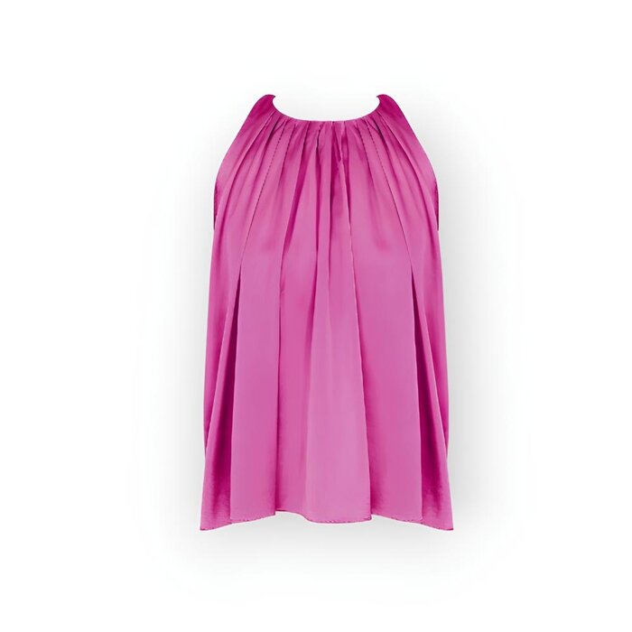 Liora – Glanzende Top - Plooi