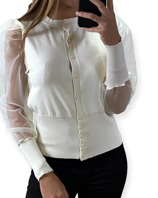 Elya – Dames Vest met Pofmouwen