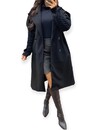 Noir – Dames Lange Trenchcoat - Gebreide Mouwen