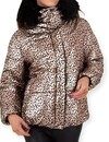 Lana – Goudkleurige Dames Jas - Panter details