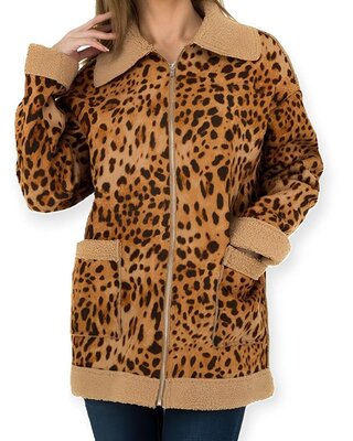 Reva – Luipaard Teddy Dames Jas