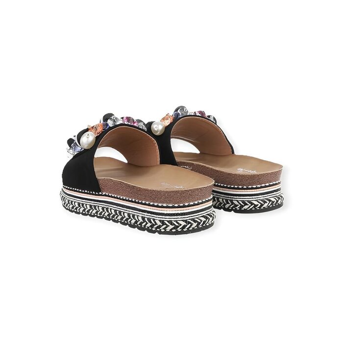 Noa Slippers - Kralen  Parel - Steendetails