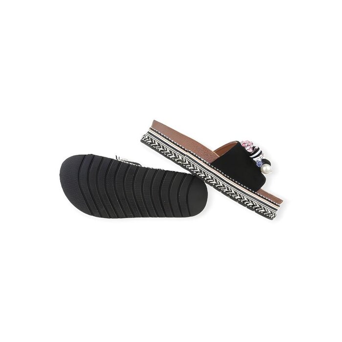 Noa Slippers - Kralen  Parel - Steendetails