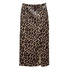 Leya – Luipaardprint Faux-Leren Rok - Met Elegante Split en Ritssluiting - Trendy en Vrouwelijk Design