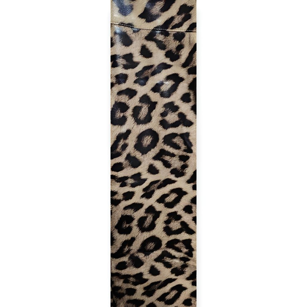 Leya – Luipaardprint Faux-Leren Rok - Met Elegante Split en Ritssluiting - Trendy en Vrouwelijk Design