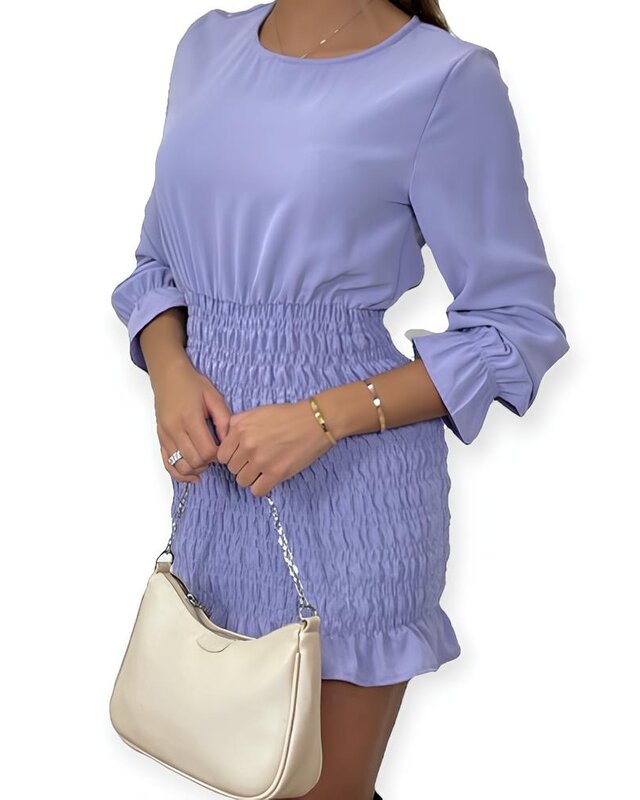 Liva – Lila Jurk - Ruches - Speels en Vrouwelijk