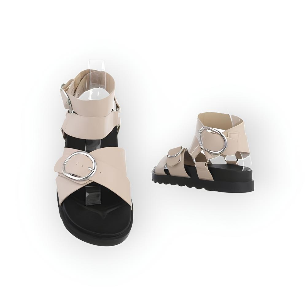 Mira – Comfortabele Zomersandalen van Imitatieleer in Zwart, Olijfgroen en Beige