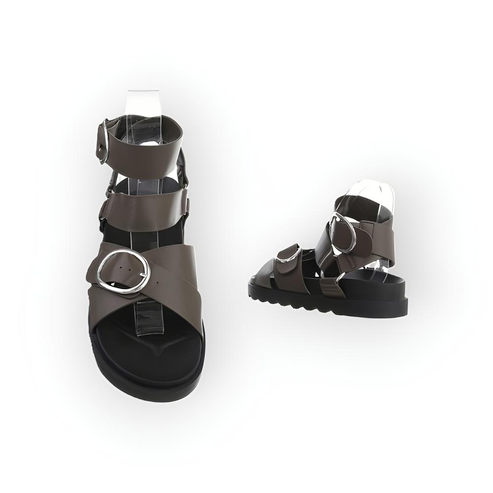 Mira – Comfortabele Zomersandalen van Imitatieleer in Zwart, Olijfgroen en Beige