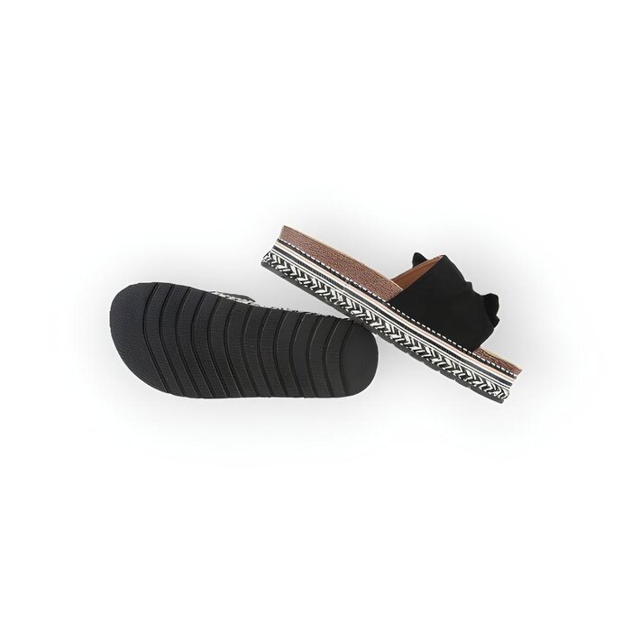 Yara – Slippers -Suedine Strik en Stras ring