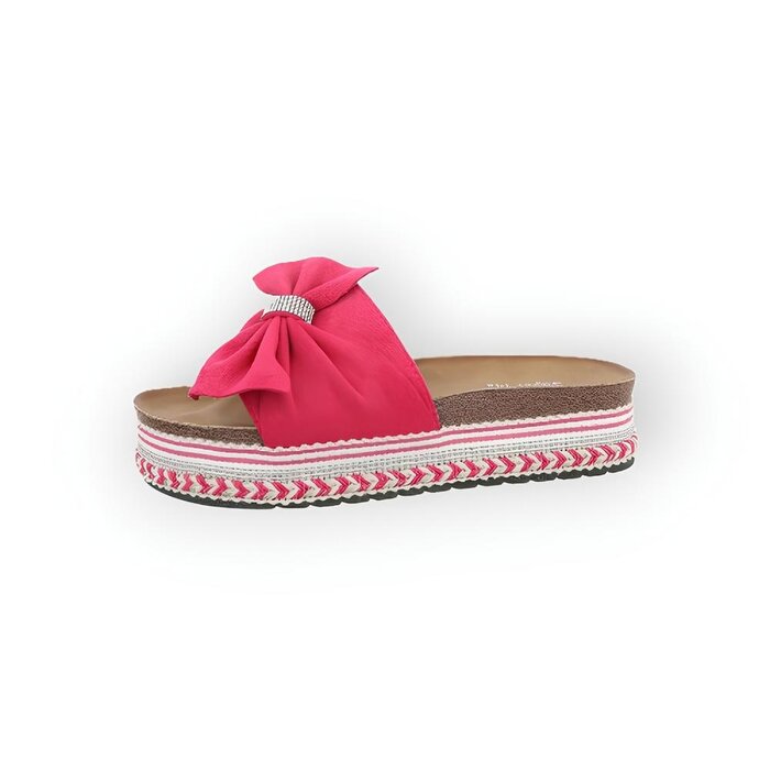 Yara – Slippers -Suedine Strik en Stras ring