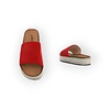Suri – Suedine Slippers in Rood met Studdetails en Comfortabele Pasvorm