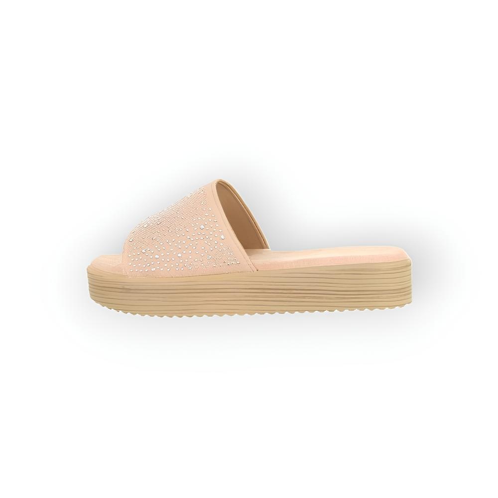 Sena – Luxe Slippers met Fluweelzachte Band en Glinsterende Stras Steentjes in Roze, Geel of Rood