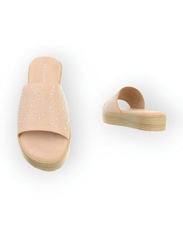 Sena – Luxe Slippers met Fluweelzachte Band en Glinsterende Stras Steentjes in Roze, Geel of Rood