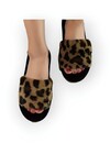 xiva – Faux Fur Slippers met Luipaardprint