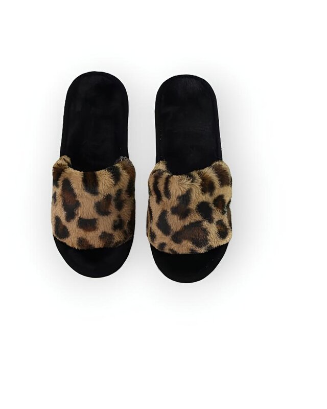 xiva – Zachte Slippers met Luxe Faux Fur en Trendy Luipaardprint