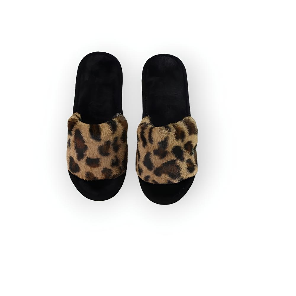xiva – Zachte Slippers met Luxe Faux Fur en Trendy Luipaardprint
