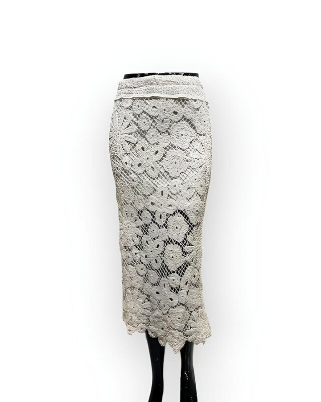 Liora – Elegante Broderie Midi-Rok met Korte Binnenrok