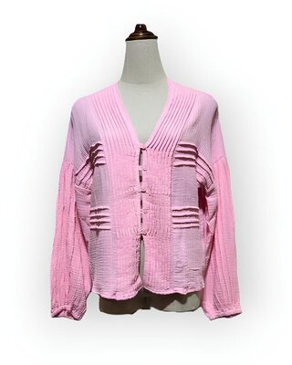 Faye – Dames Blouse - Roze Katoen