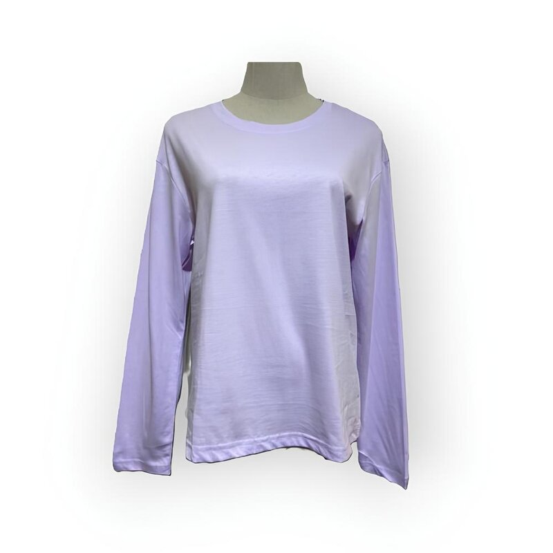 Niva – Basic Lila Shirt met Lange Mouwen van Katoen