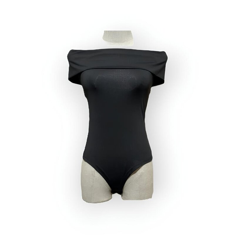Diva – Rekbaar Bodysuit met Bardot Halslijn in Zwart