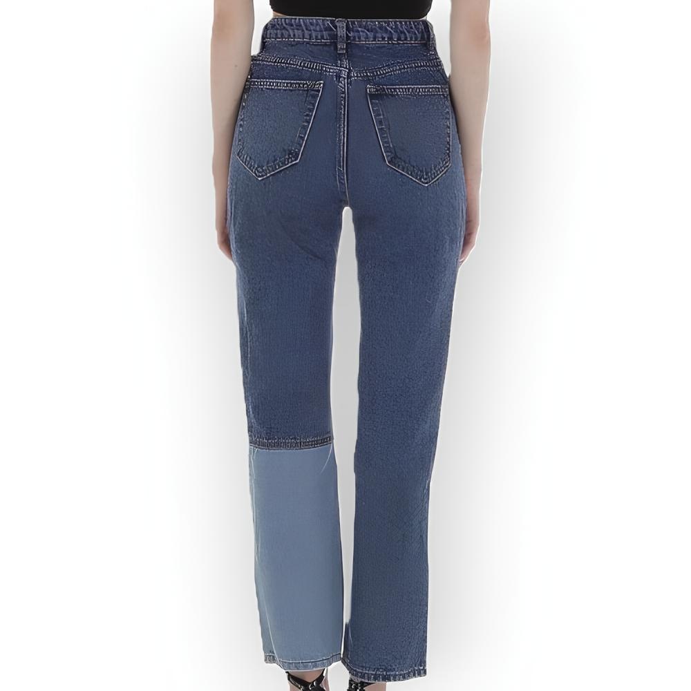 Patty - Dames Spijkerbroek met Contrasterende Patchwork Vakken