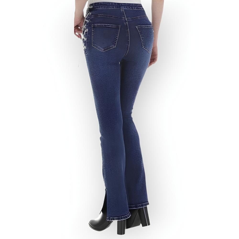 Nysa – Hoge Taille Jeans met Kettingen en Split aan de Zoom