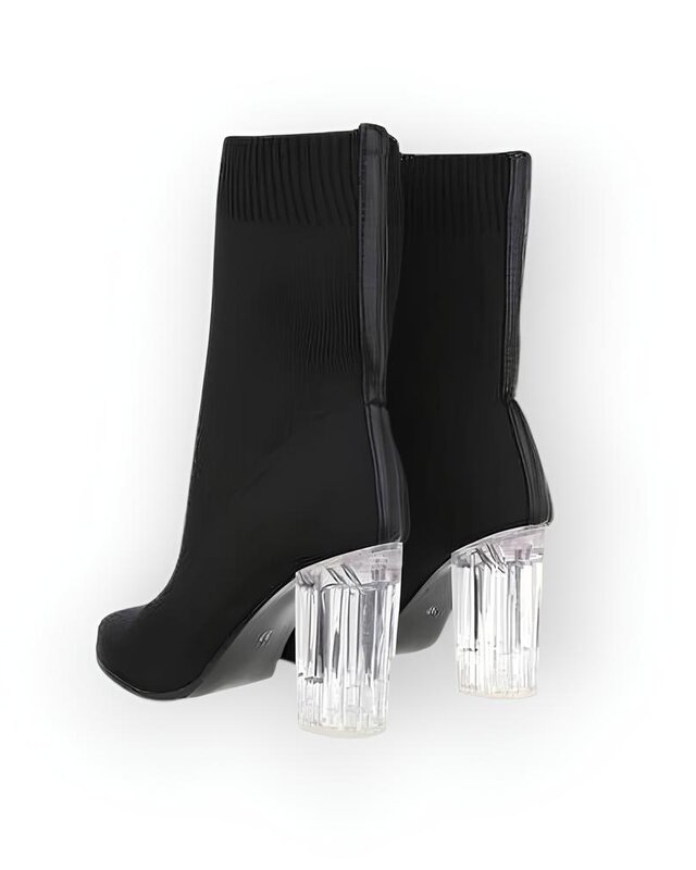 Kiras - Enkelsok Laarzen met Transparante Hak