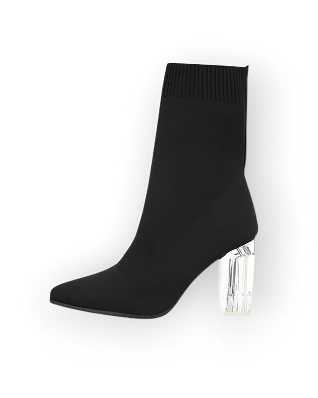 Kiras - Enkelsok Laarzen met Transparante Hak