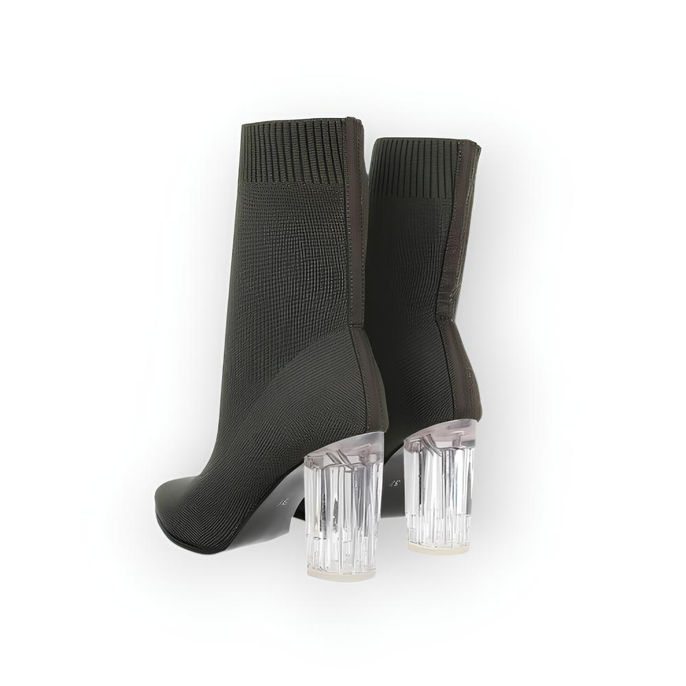 Kiras - Enkelsok Laarzen met Transparante Hak
